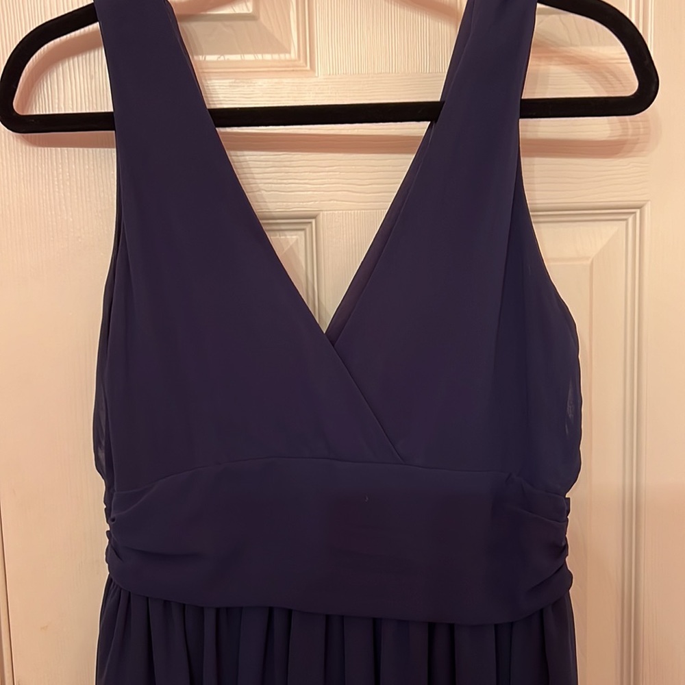 Navy blue mini dress.